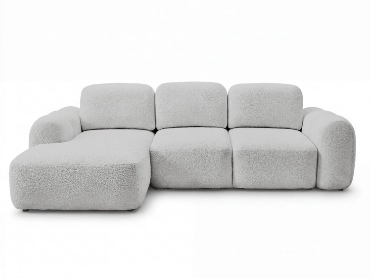 Ecksofa L-Form mit Schlaffunktion und Bettkasten Avelin Links Grau