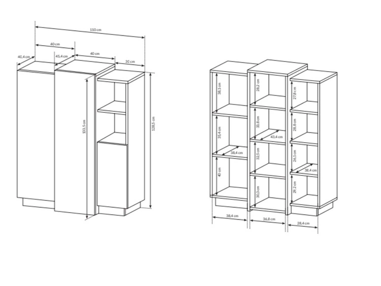 Türkommode Morten Weiß, Goldene Craft Eiche