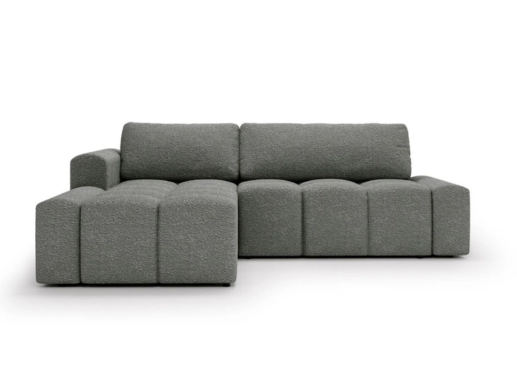 Ecksofa L-Form Links mit Schlaffunktion und Bettkasten Lana Grau