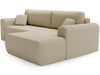 Ecksofa mit Schlaffunktion und Bettkasten Belvio rechts Beige