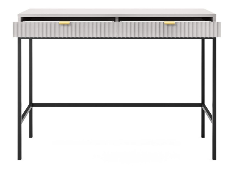 Schminktisch mit Schubladen Amber Grau, Schwarz Frame