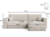 Ecksofa L-Form mit Schlaffunktion und Bettkasten Neva Bouclé-Stoff Grau