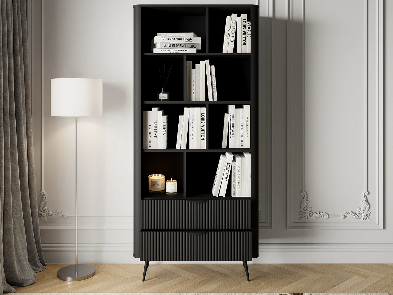 Regal mit Schubladen Latina Schwarz