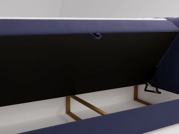 Boxspringbett mit Bettkasten 120x200 Osteno Dunkelblau