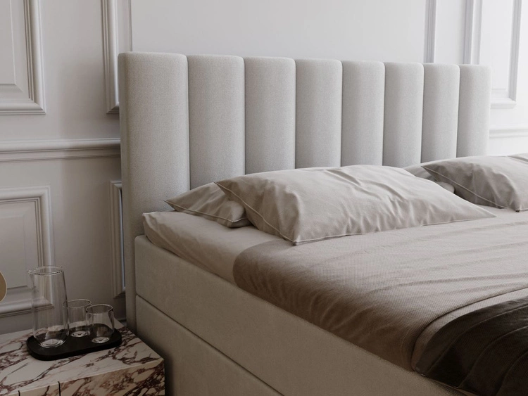 Boxspringbett mit Bettkasten 200x200 Mocca Grau