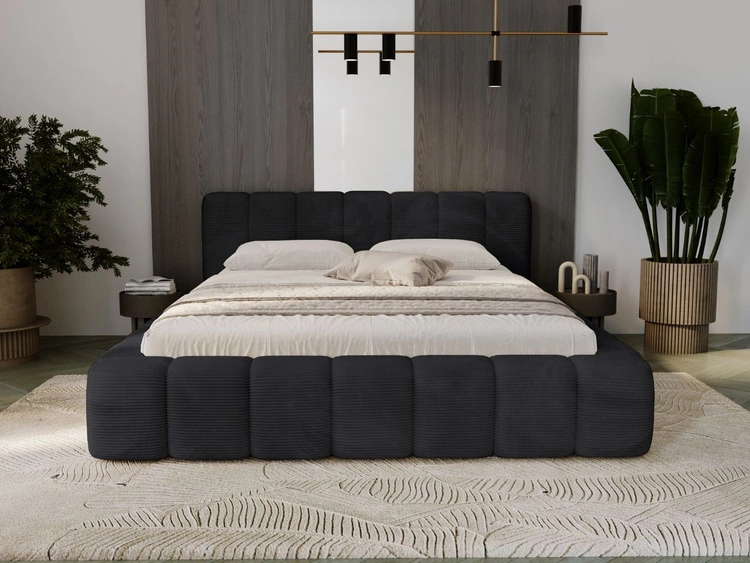 Polsterbett mit Bettkasten und Lattenrost 140x200 Ibiza Schwarz