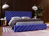 Polsterbett mit Bettkasten und Lattenrost 120x200 Madera Blau