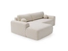 Ecksofa L-Form mit Schlaffunktion und Bettkasten Savana Links Bouclé-Stoff Creme