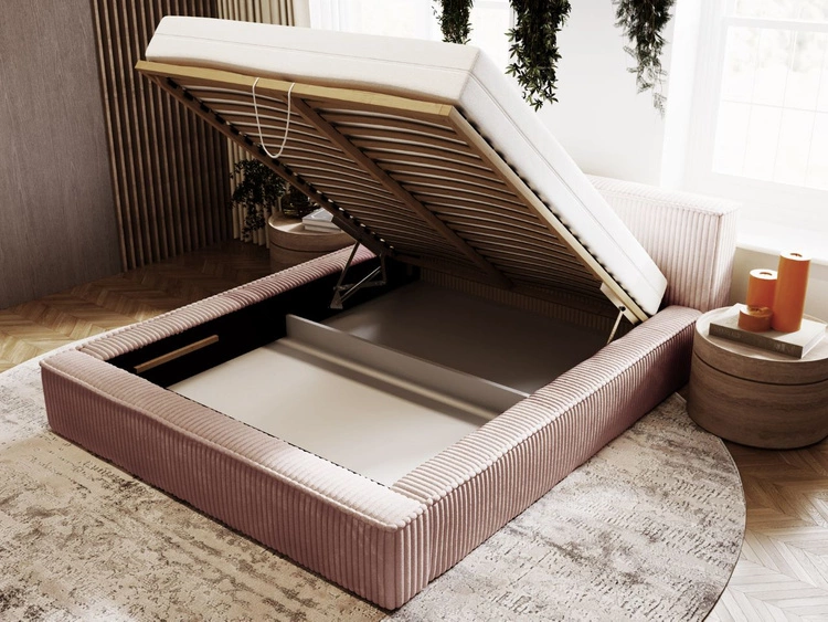 Polsterbett mit Bettkasten und Lattenrost 140x200 Lago Braun