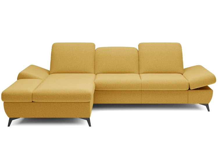 Ecksofa L-Form Links mit Schlaffunktion und Bettkasten Hannover Gelb
