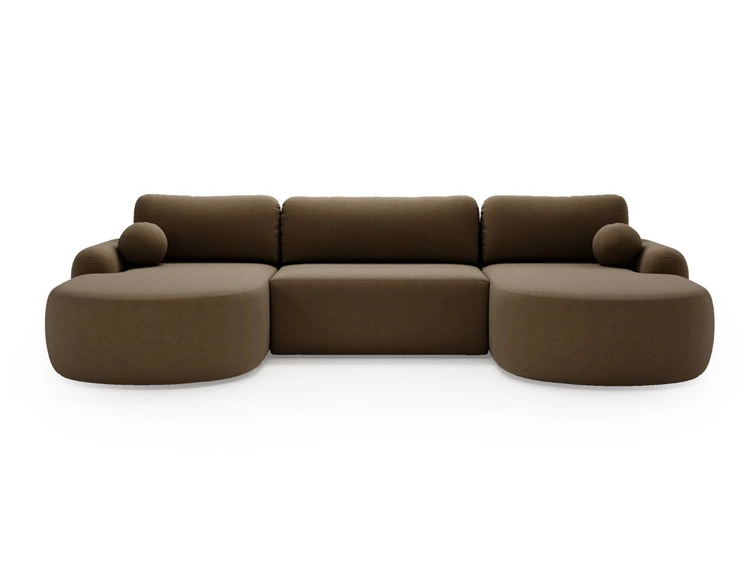 Wohnlandschaft mit Schlaffunktion und Bettkasten Aurio Braun