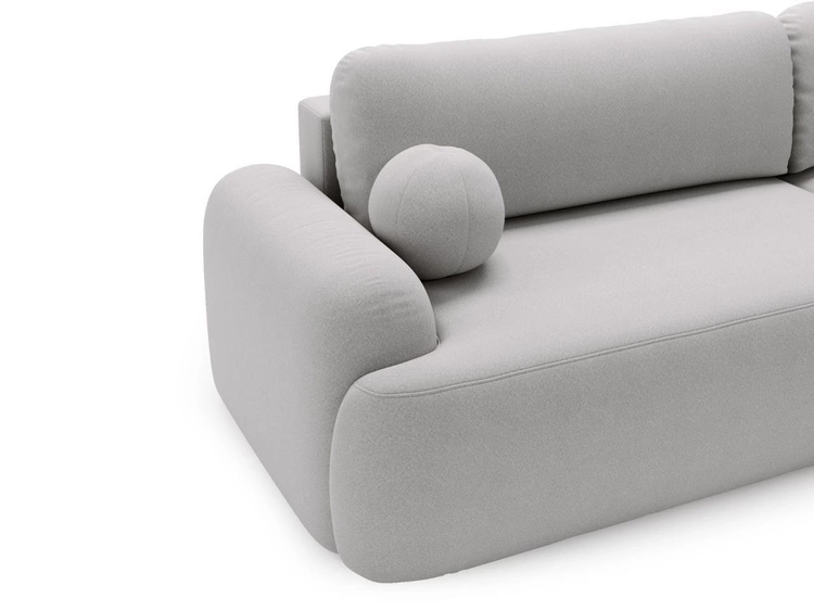 Ecksofa L-Form Rechts mit Schlaffunktion und Bettkasten Aurio Grau