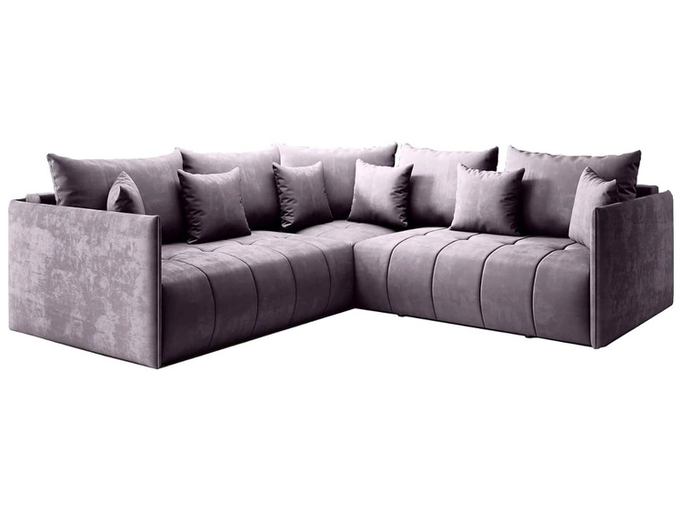 Ecksofa L-Form mit Schlaffunktion und Bettkasten Ardi L Hellviolett