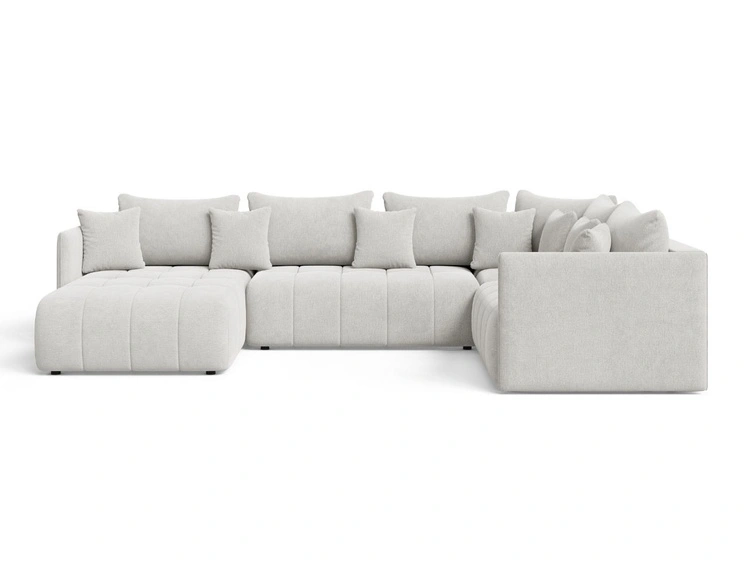 Wohnlandschaft mit Schlaffunktion und Bettkasten Ardi Bis Hellgrau