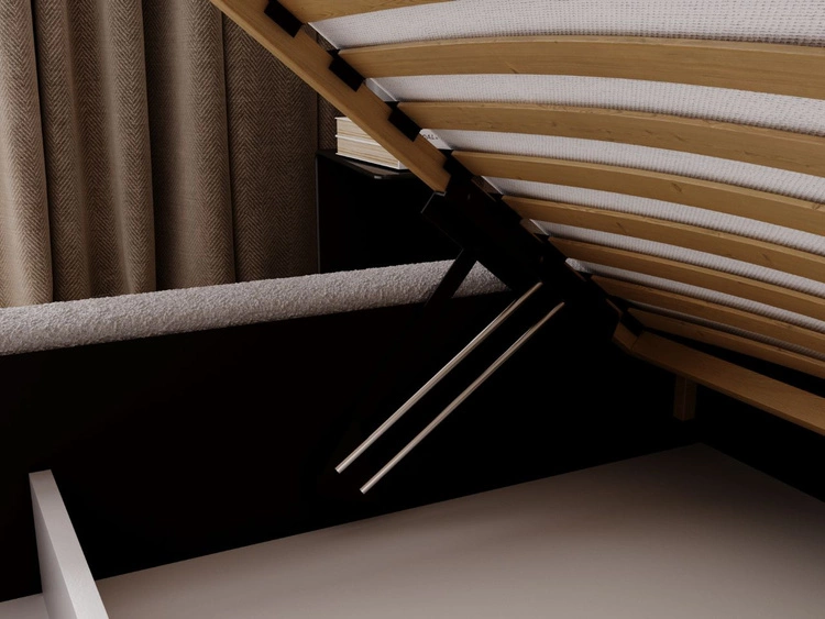 Polsterbett mit Bettkasten und Lattenrost 200x200 Palermo Hellgrau