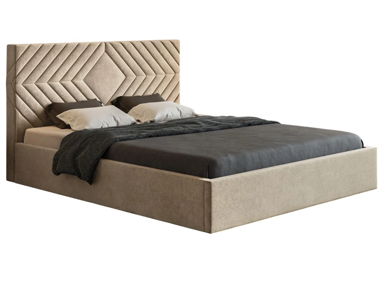 Polsterbett mit Bettkasten und Lattenrost 120x200 Loris Beige