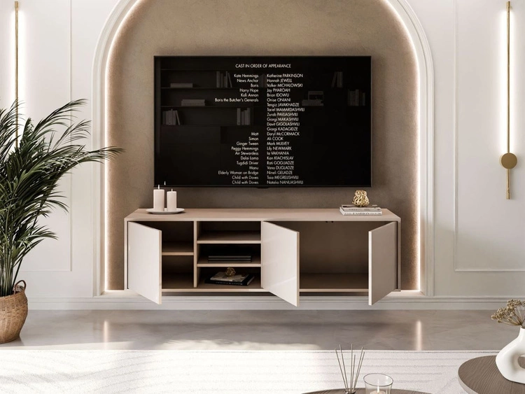 Hängender TV-Schrank mit Türen Vivance Kaschmir Hochglanz