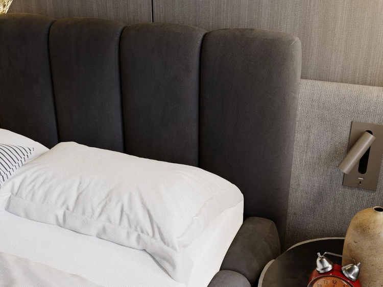 Polsterbett Ohne Bettkasten mit Lattenrost 160x200 Cloud Anthrazit