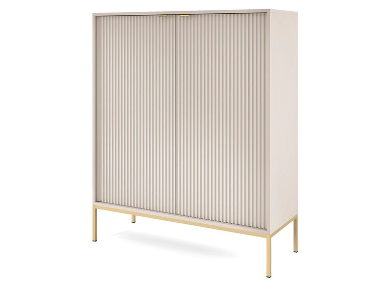 Wohnzimmerset Amber Kaschmir auf goldenen Beinen