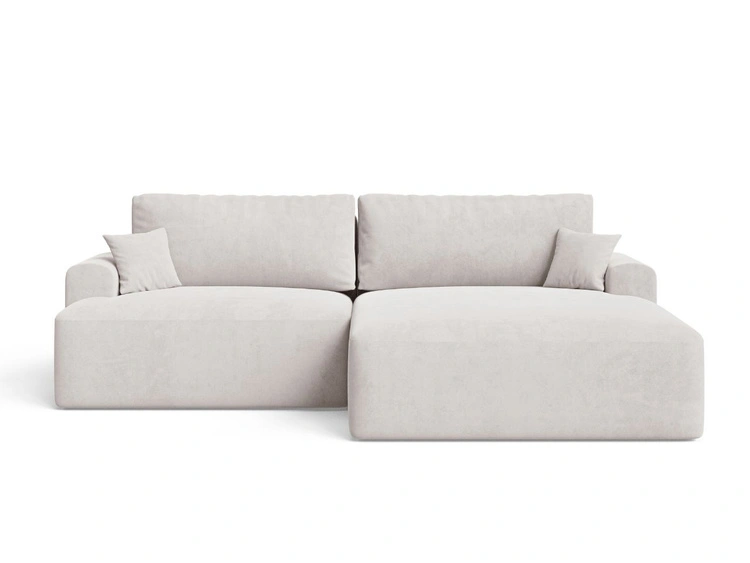 Ecksofa L-Form mit Schlaffunktion und Bettkasten Serene Rechts Grau