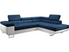 Ecksofa L-Form Rechts mit Schlaffunktion und Bettkasten Solam L Dunkelblau , Weiß