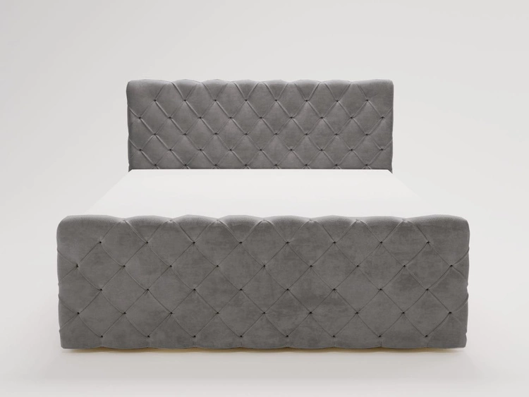 Boxspringbett mit Bettkasten 160x200 Lunaris Grau