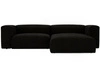 Ecksofa L-Form Rechts Moderne Cord Ecksofa Landi Schwarz