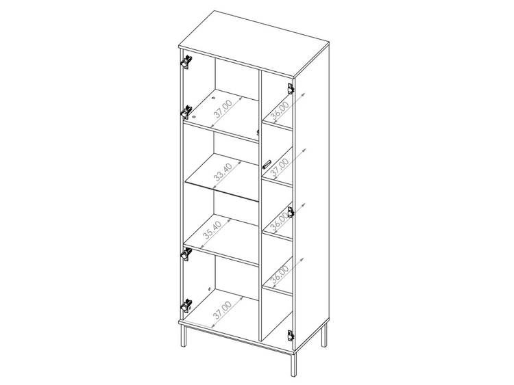 Vitrinenschrank Soroko Hickory