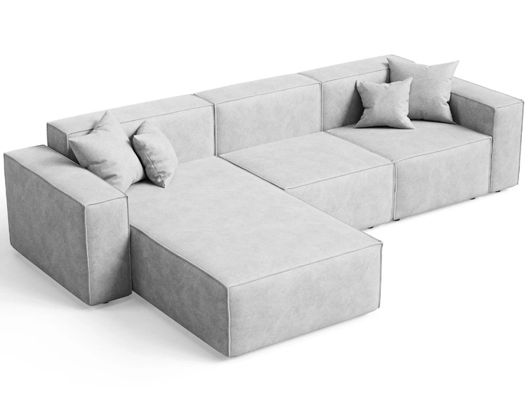 Ecksofa L-Form Links Arizona Hellgrau