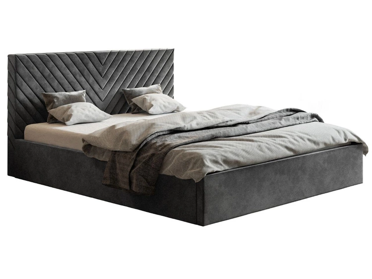 Polsterbett mit Bettkasten und Lattenrost 120x200 Esma Dunkelgrau