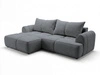 Ecksofa L-Form Links mit Schlaffunktion und Bettkasten Bonno Dunkelgrau