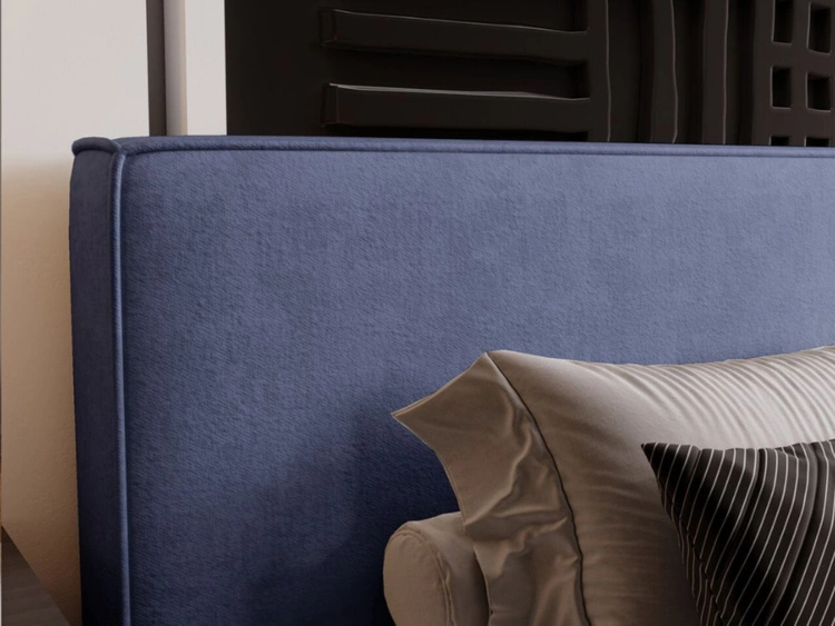 Polsterbett mit Bettkasten und Lattenrost 200x200 Monaco Blau