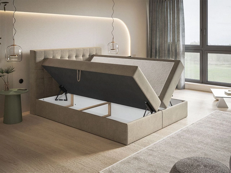 Boxspringbett mit Bettkasten 120x200 Denza Beige