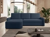 Ecksofa L-Form mit Schlaffunktion und Bettkasten Arvento Dunkelblau