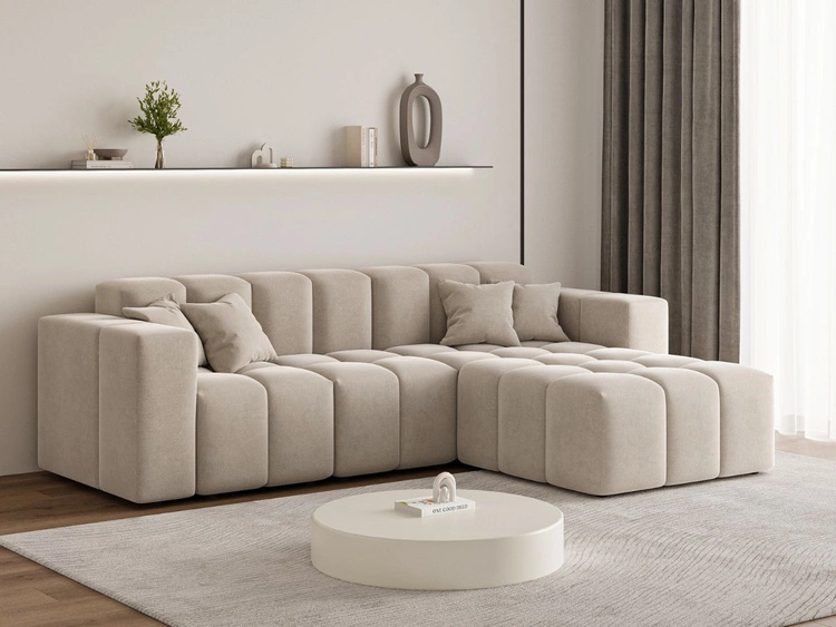 Ecksofa L-Form Rechts Moderne Ecksofa Loopo Beige