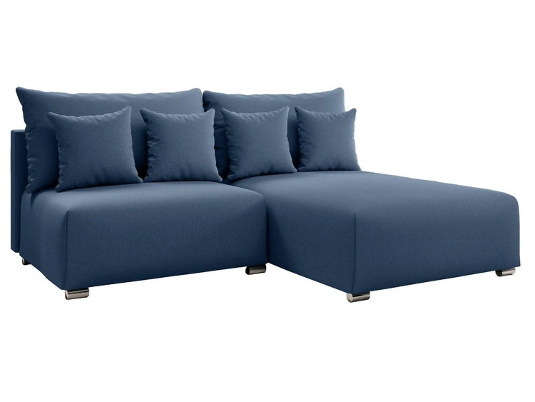 Ecksofa L-Form Rechts mit Schlaffunktion und Bettkasten Ronni Dunkelblau