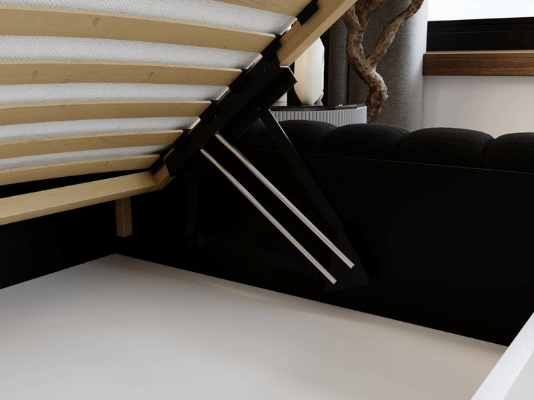 Polsterbett mit Bettkasten und Lattenrost 160x200 Bliss Schwarz