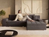 Ecksofa L-Form mit Schlaffunktion und Bettkasten Sonia Braun
