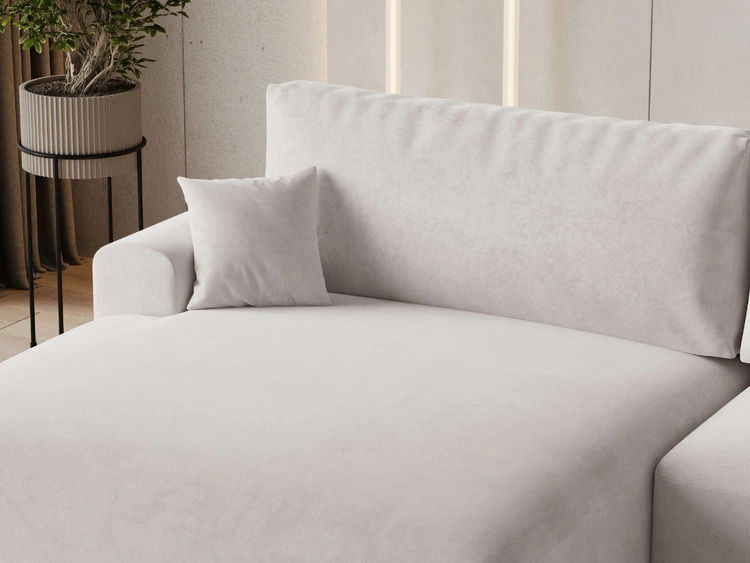 Ecksofa L-Form mit Schlaffunktion und Bettkasten Serene Links Grau