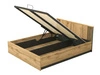 Doppelbett 160x200 mit Bettkasten Lavore Wotan Eiche, Schwarz matt