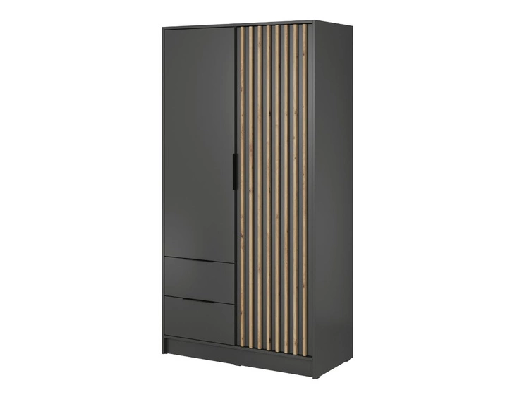 Kleiderschrank 105 cm Macron Graphit, Artisan Eiche