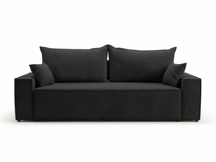 Schlafsofa mit Bettfunktion und Bettkasten Sivra Schwarz