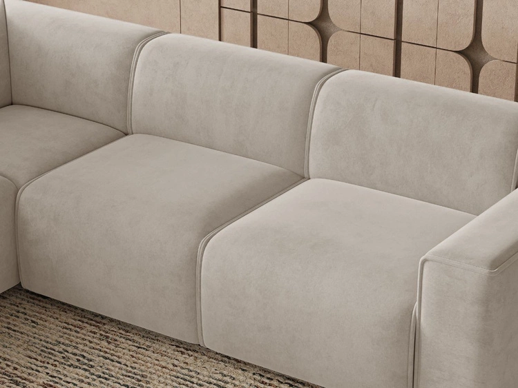 Ecksofa L-Form Links Eluno Hellbeige