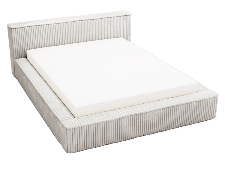 Polsterbett mit Bettkasten und Lattenrost 140x200 Lago Hellgrau