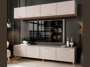Wohnwand für das Wohnzimmer auf Silbernen Metallbeinen Noaé Kaschmir