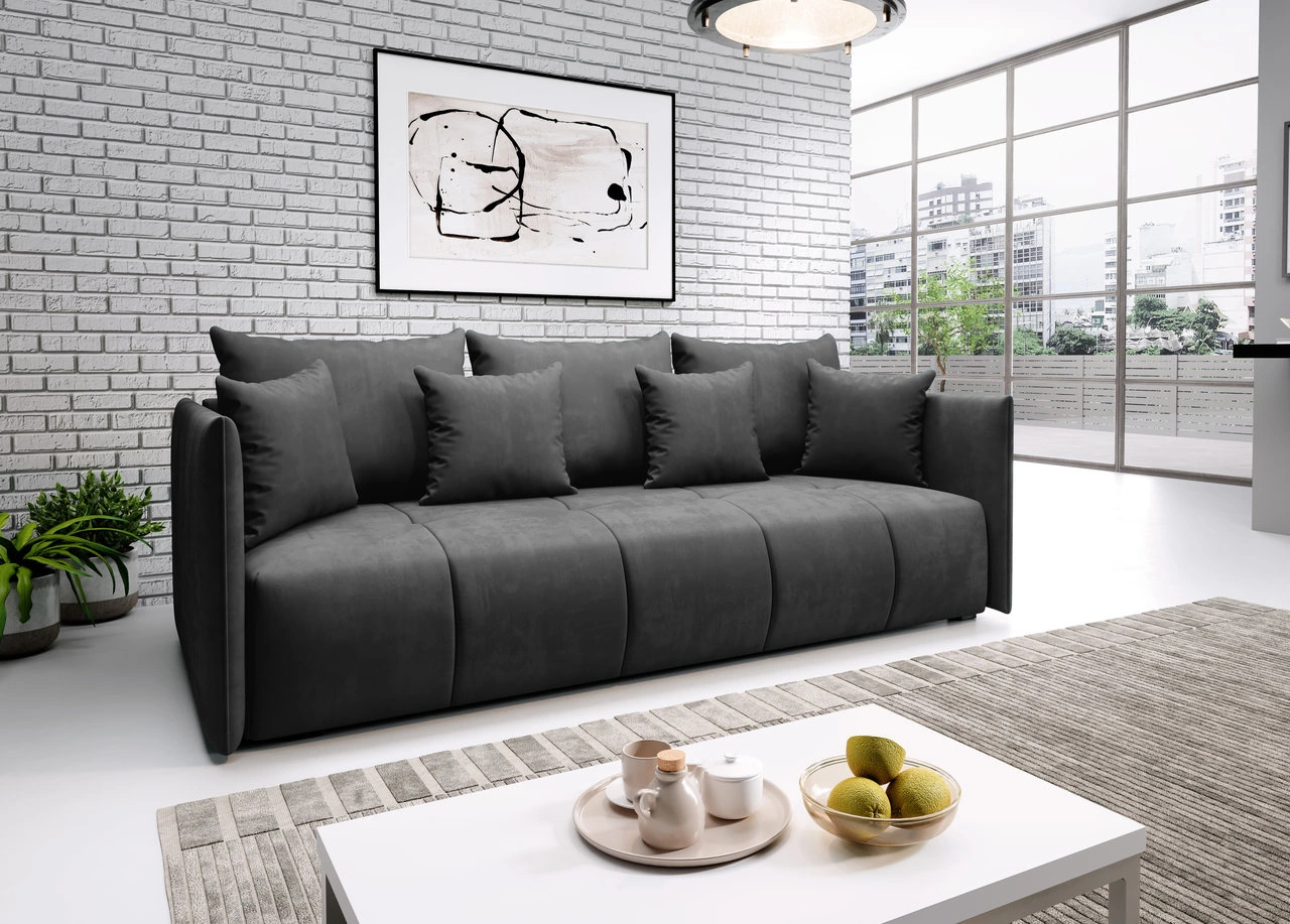 Moderne Polstersofa Ardi 3R - Schwarz