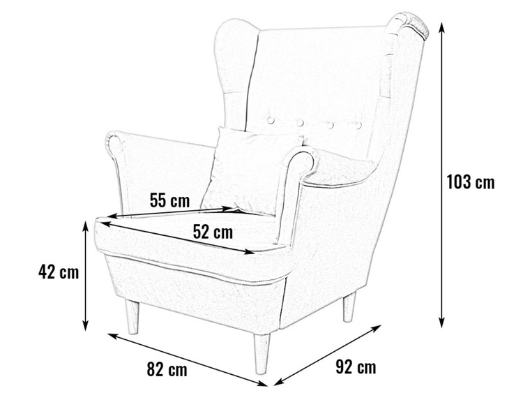 Sessel auf Holzbeinen Oslo Dunkelgrau