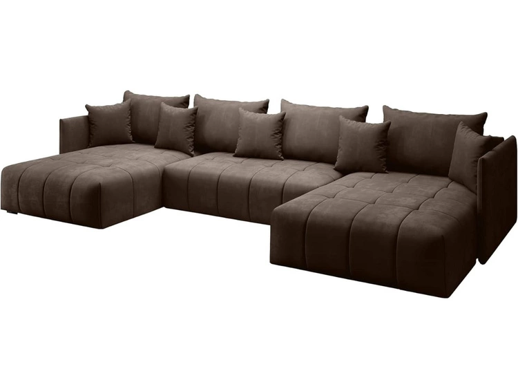 Wohnlandschaft mit Schlaffunktion und Bettkasten Ardi U Dunkelbraun