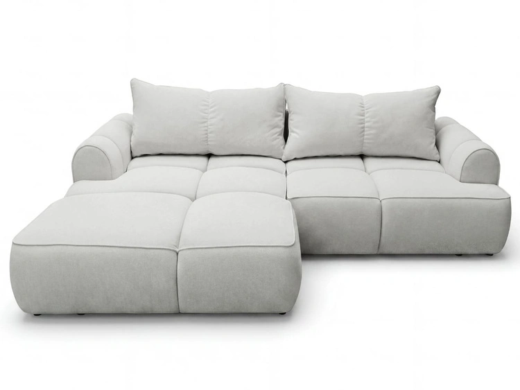 Ecksofa L-Form Links mit Schlaffunktion und Bettkasten Bonno Grau