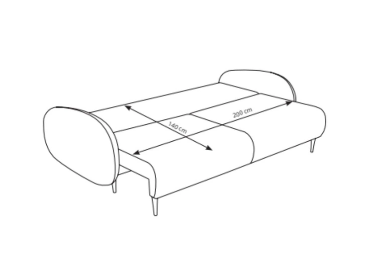 Schlafsofa mit Bettfunktion und Bettkasten Alta Braun